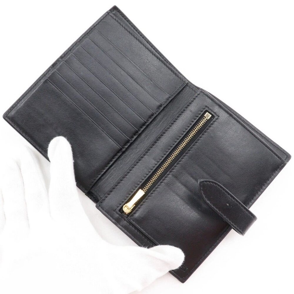 CELINE Medium strap wallet Bi-Fold Wallet black Calfskin Women - Picture 6 of 13